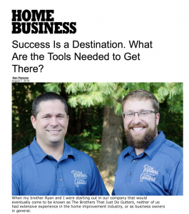 Brothers Gutters Franchise featured in home business magazine 